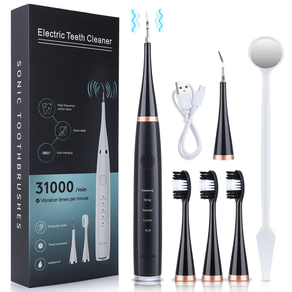High Power Ultrasonic Dental Cleaner Electric Sonic Device for Tartar Plaque and Teeth Stain Removal
