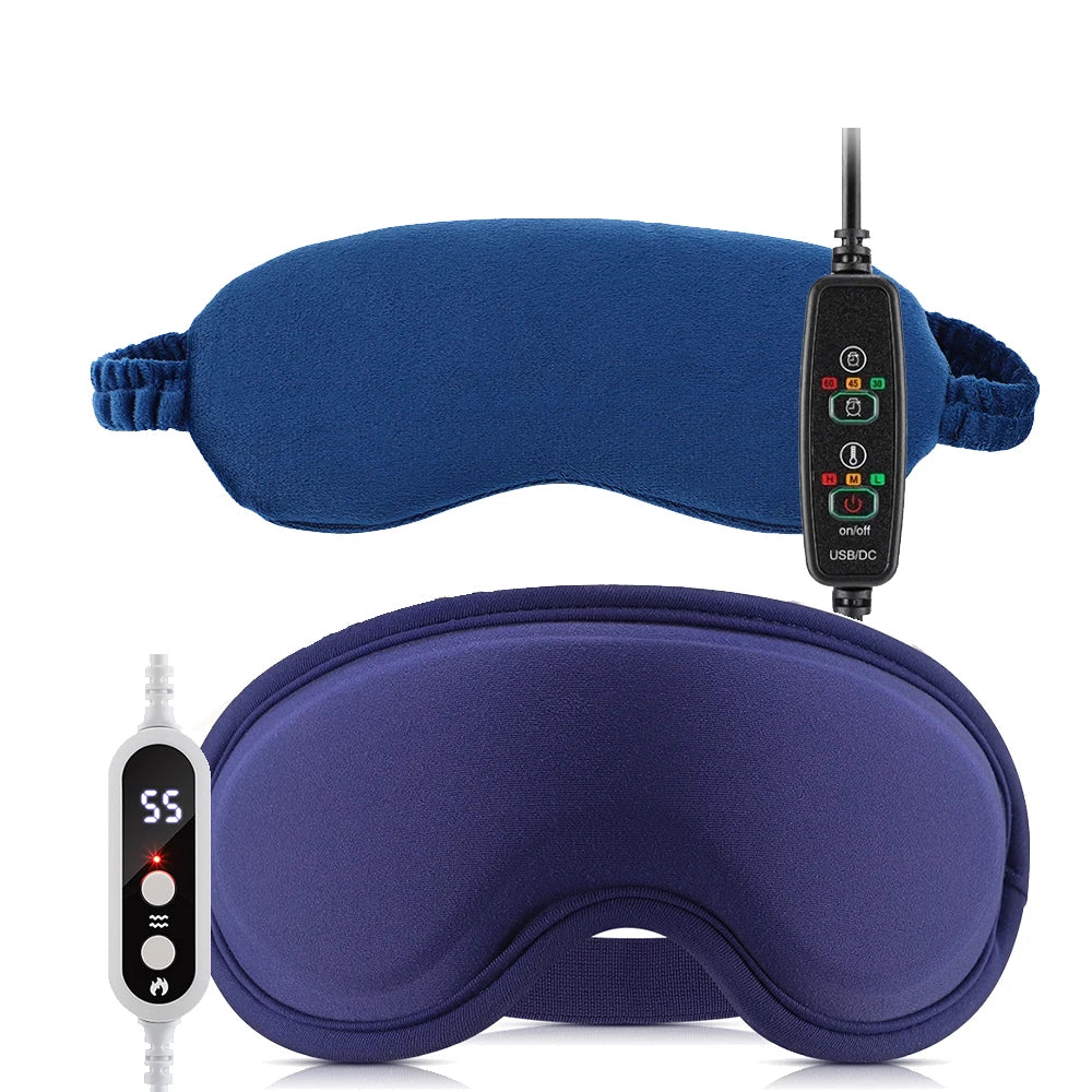 USB Eye Massager Heated Eye Shade Relieve Eye Fatiuge Remove Dark Circles Hot Eye Cover for Night Sleep Travel Office Eye Mask
