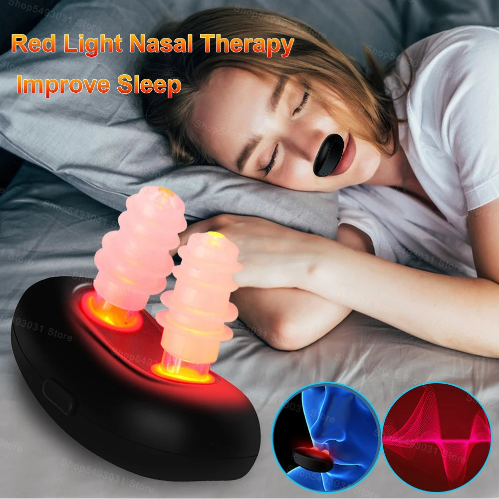 Red Light Nasal Therapy Improve Sleep Aid Device Infrared Nasal Device Enhanced Sleep Breathing Help Sleeping Stop Snoring